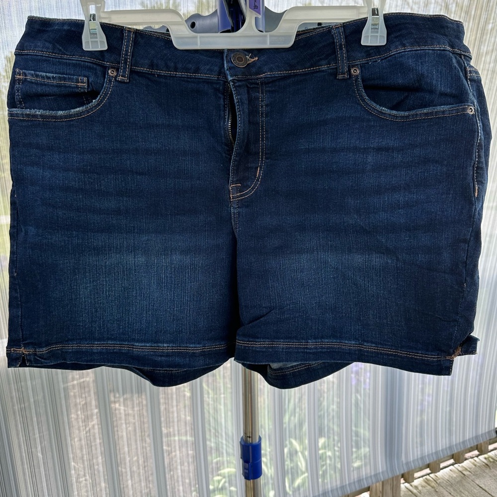 Maurices Blue Jean Shorts with Stretch and Clean Hem